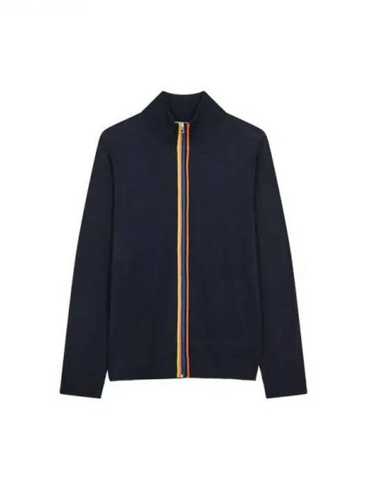 Striped zipper wool cardigan dark navy 270910 - PAUL SMITH - BALAAN 1