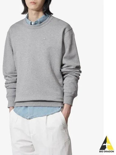 Face Logo Applique Cotton Sweatshirt Grey - ACNE STUDIOS - BALAAN 2