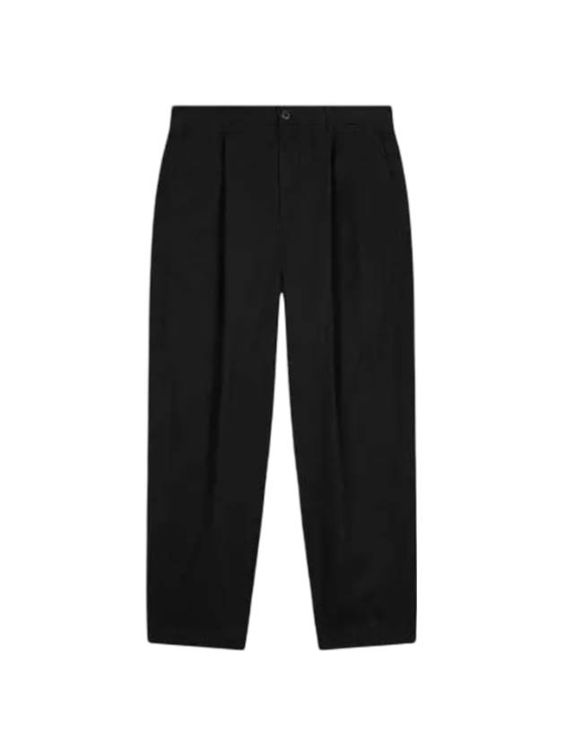 One Tuck Crop Cotton Straight Pants Black - CALVIN KLEIN - BALAAN 1