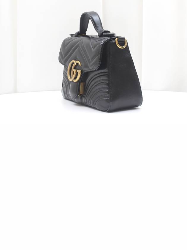 GG Marmont Mini Top Handle Bag Black 547260 - GUCCI - BALAAN 3