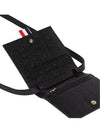 Pebbled Calfskin Card Holder Cross Bag Black - THOM BROWNE - BALAAN.