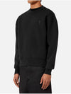 Heart Logo Tone On Tone Sweatshirt Black - AMI - BALAAN 5