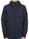 Men's Soft Shell Wappen Hooded Jacket Navy Blue - STONE ISLAND - BALAAN.