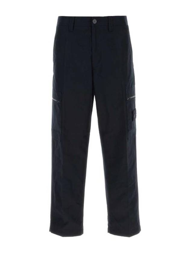 Regular Fit Cargo Cotton Canvas Straight Pants Navy - STONE ISLAND - BALAAN 1