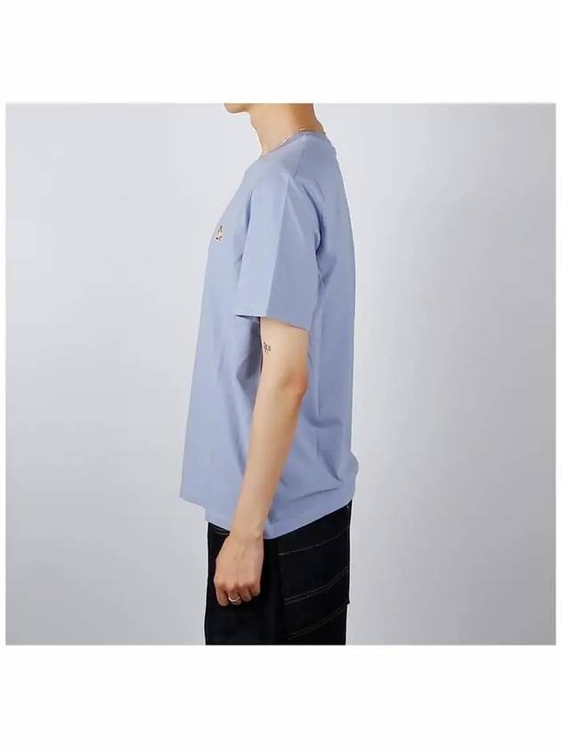 Chillax Fox Patch Regular Short Sleeve T-Shirt Blue - MAISON KITSUNE - BALAAN 4