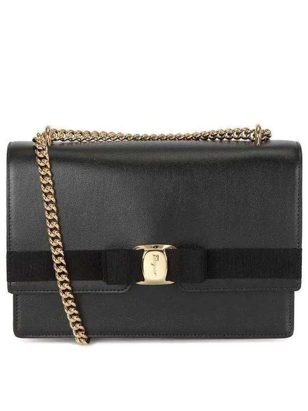 Vara Bow Crossbody Bag Black - SALVATORE FERRAGAMO - BALAAN 2