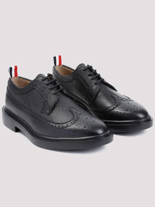 Men's Classic Long Wing Brogue Lace Up Brogue Shoes Black - THOM BROWNE - BALAAN 4