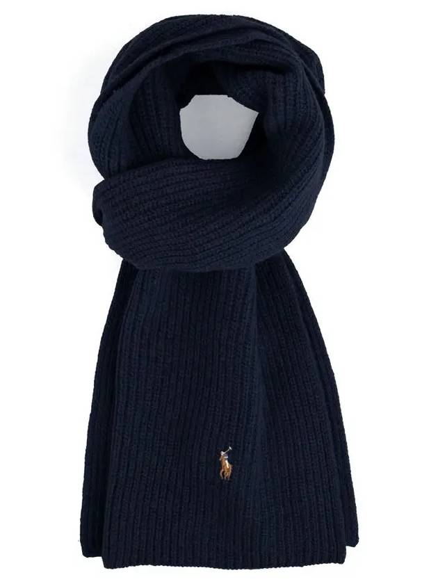 Pony embroidery knit wool muffler navy - POLO RALPH LAUREN - BALAAN 1