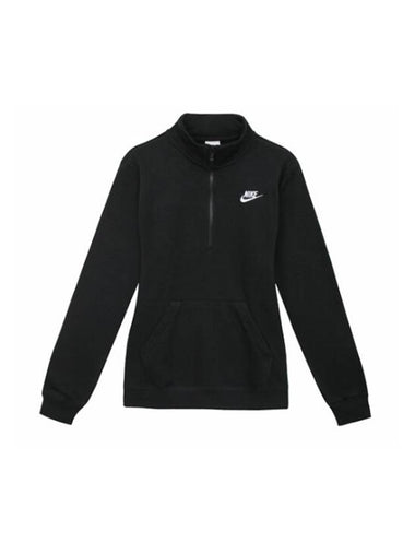 Women s Sportswear Club Fleece Half Zip Up Sweatshirt Black - NIKE - BALAAN 1