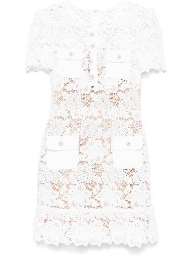 Self-Portrait Short Dress With Floral Lace - SELF PORTRAIT - BALAAN 1