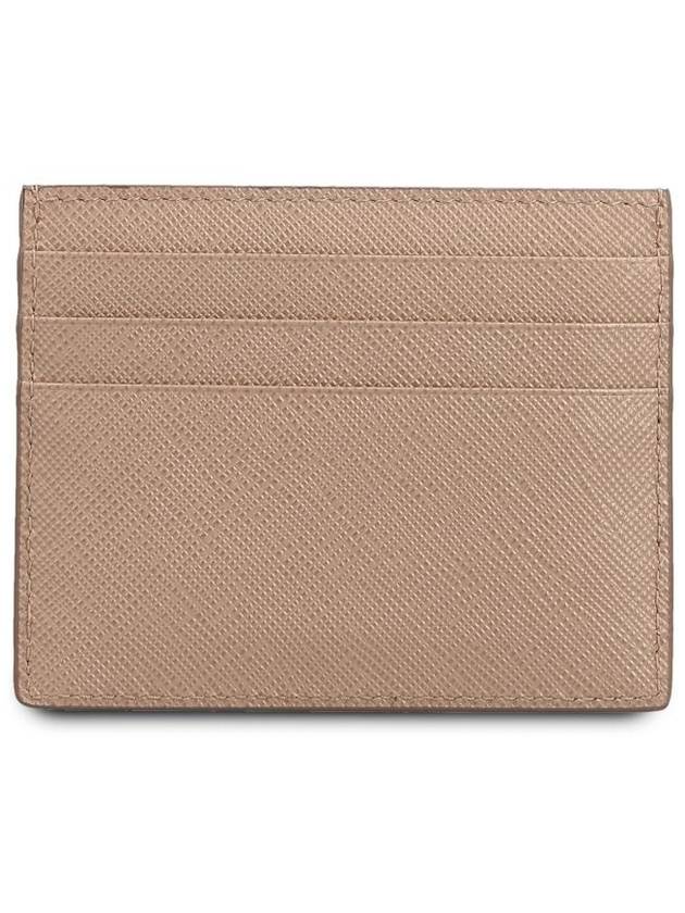 Saffiano Leather Triangle Logo Card Wallet Beige Pink - PRADA - BALAAN 4