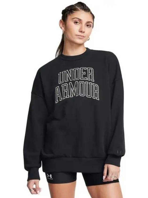 Women s Icon Heavyweight Terry Oversized Crew 1386493 001 - UNDER ARMOUR - BALAAN 1