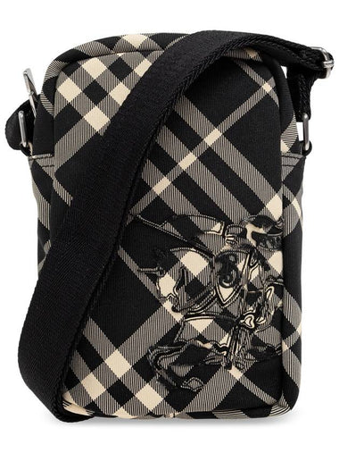 EKD Appliqué Check Phone Cross Bag Black - BURBERRY - BALAAN 1