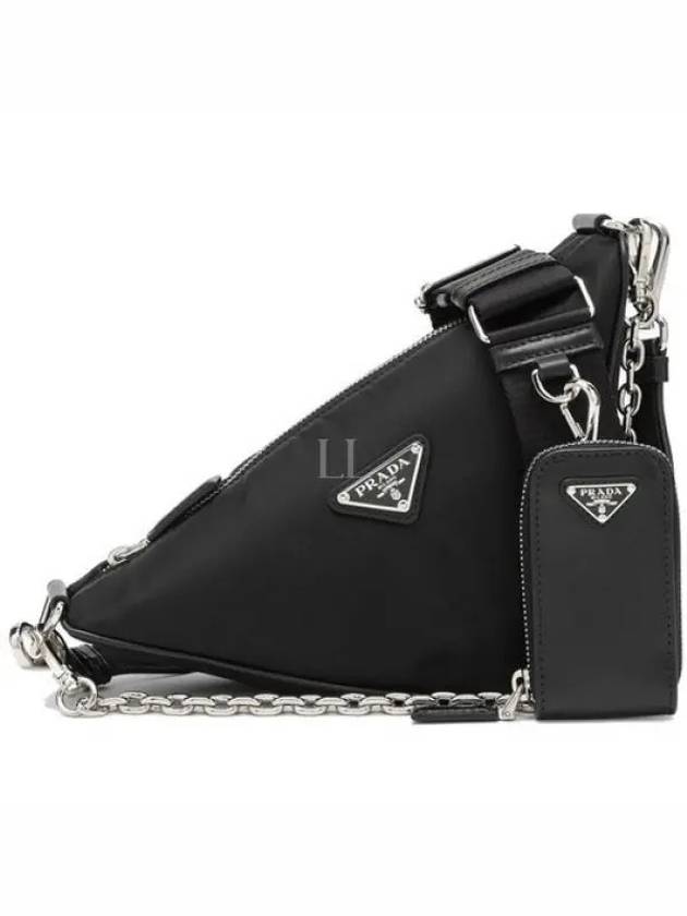 Triangle Logo Re-Nylon Cross Bag Black - PRADA - BALAAN 2