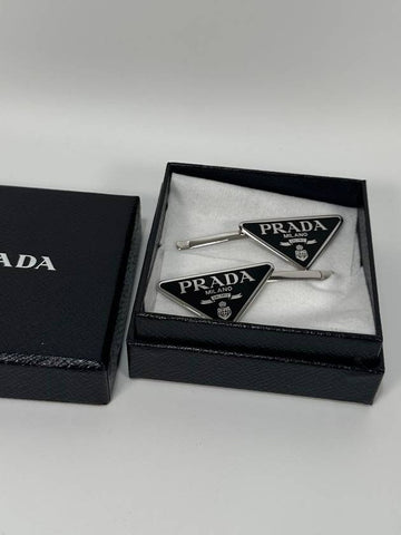 Triangle logo metal hairpin - PRADA - BALAAN 1