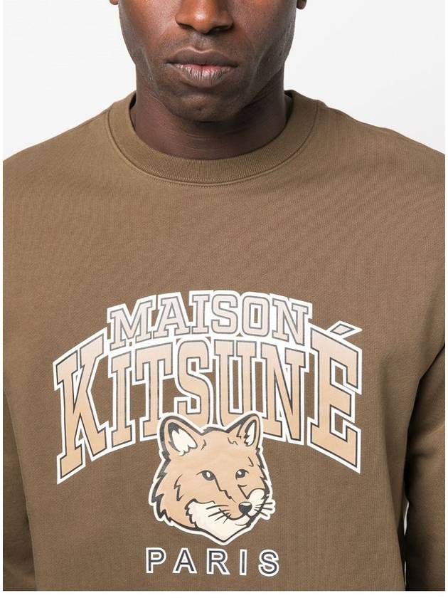 Campus Fox Regular Sweatshirt Khaki - MAISON KITSUNE - BALAAN 6