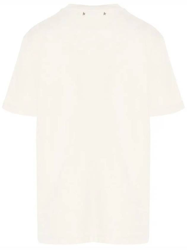 Contrasting Lettering Short Sleeve T-Shirt Ivory - GOLDEN GOOSE - BALAAN 4