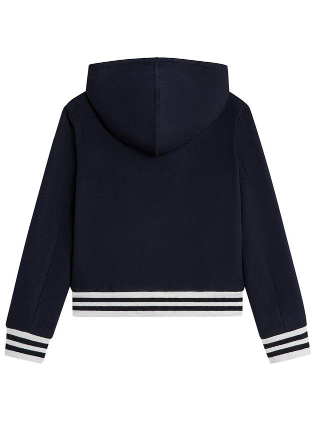 Triomphe Patch Cashmere Zip Up Hoodie Navy - CELINE - BALAAN 3