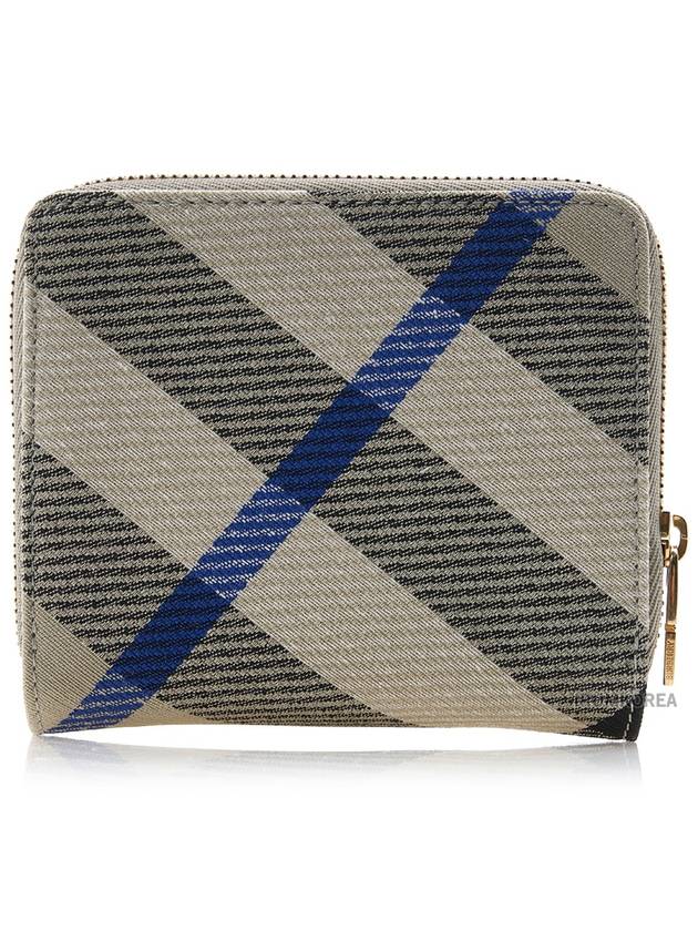 Check Patterned Zipper Half Wallet Lichen - BURBERRY - BALAAN 4