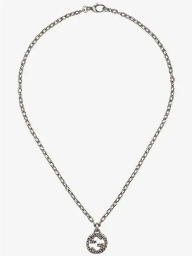 Women's Interlocking G Pendant Necklace YBB455307001 Silver - GUCCI - BALAAN 2