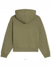 Logo Print Cotton Fleece Loose Hoodie KhakI - CELINE - BALAAN 4