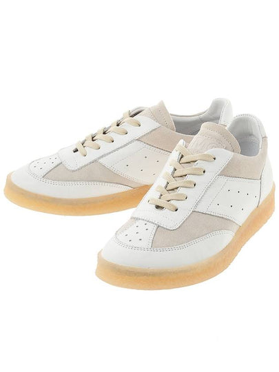 6 Court Paneled Lace-Up Low-Top Sneakers White - MAISON MARGIELA - BALAAN 2