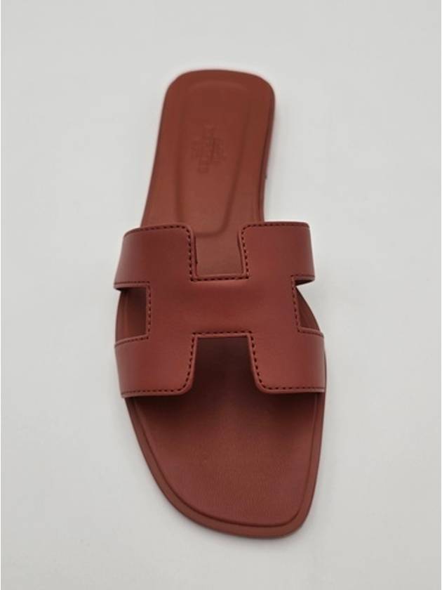 Oran Calfskin Sandals Rouge - HERMES - BALAAN 5