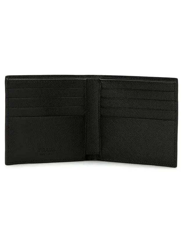 Saffiano Leather Half Wallet Black - PRADA - BALAAN 4