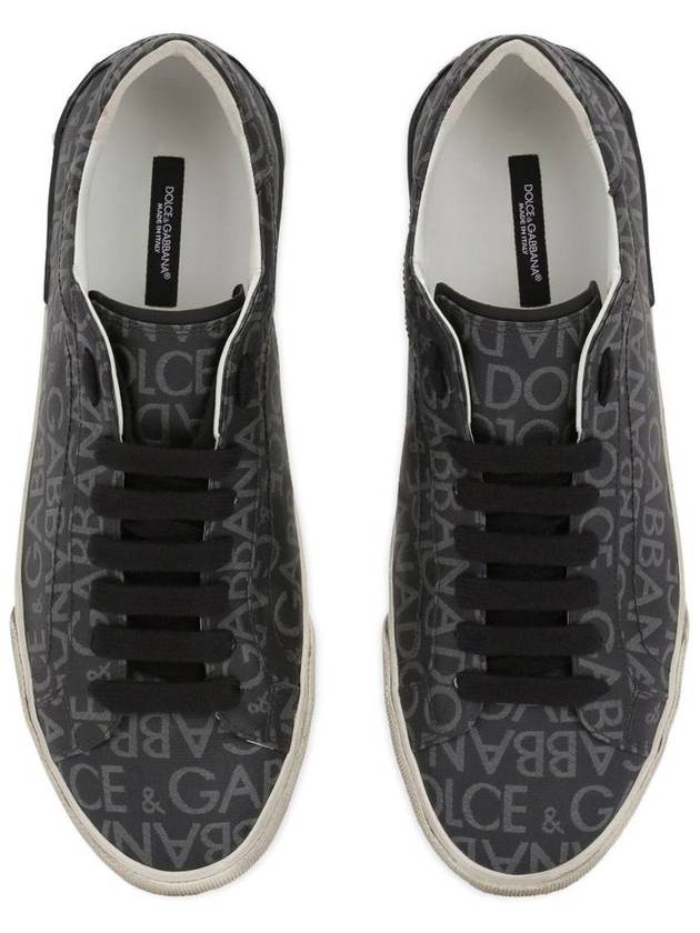 Portofino logo print low-top sneakers gray - DOLCE&GABBANA - BALAAN 5