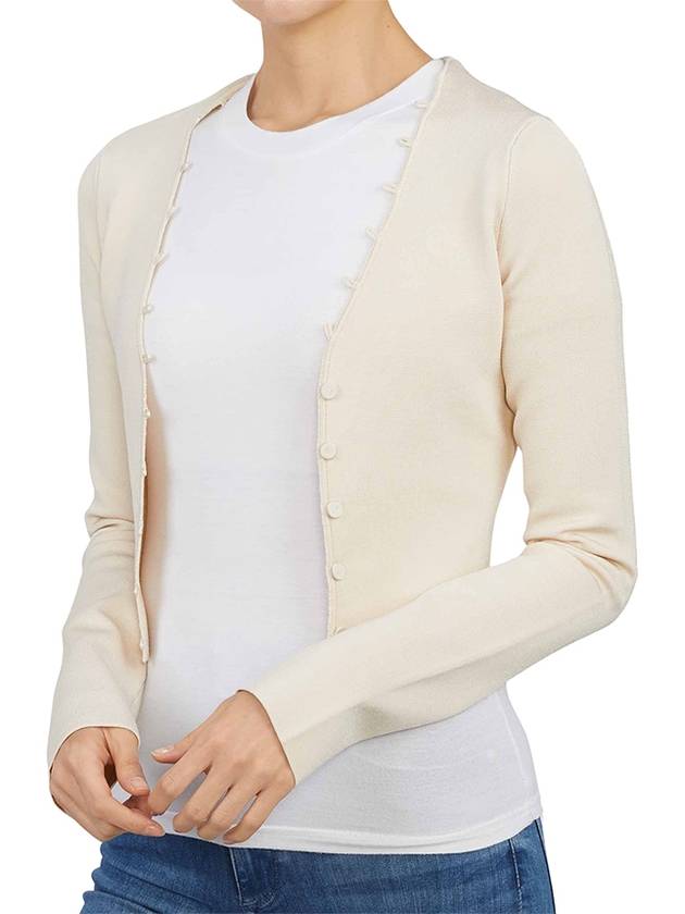 button front V-neck knit cardigan beige - NANUSHKA - BALAAN 6