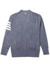 Men's Sustainable Classic Diagonal Wool Cardigan Medium Grey - THOM BROWNE - BALAAN 3