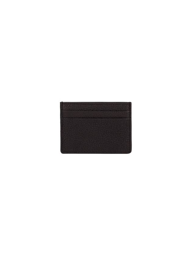 Signature V Logo Leather Card Wallet Black - VALENTINO - BALAAN 3