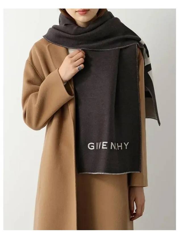 4G two tone logo silk wool muffler brown GV3518 gift package - GIVENCHY - BALAAN 4