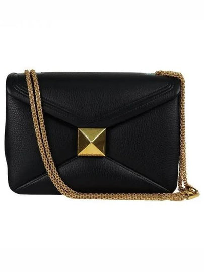 Women's One-Stud Nappa Leather Small Shoulder Bag Black - VALENTINO - BALAAN 2