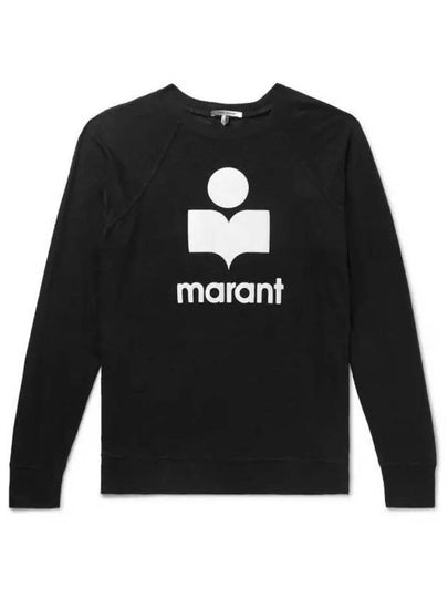 Kieffer Logo Print Linen Long Sleeve T-Shirt Black - ISABEL MARANT - BALAAN 2