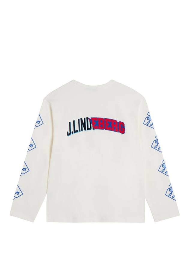 Camilo Graphic Crew Neck Long Sleeve T-Shirt Cloud White - J.LINDEBERG - BALAAN 3