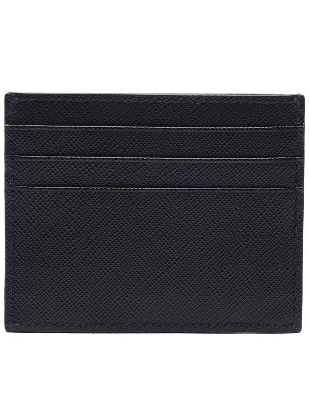 Logo Leather Card Wallet Black - PRADA - BALAAN 5