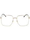 Eyewear Square Frame Glasses Gold - GUCCI - BALAAN.