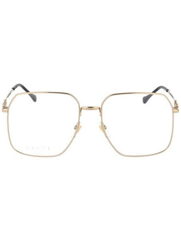 Eyewear Square Frame Glasses Gold - GUCCI - BALAAN.