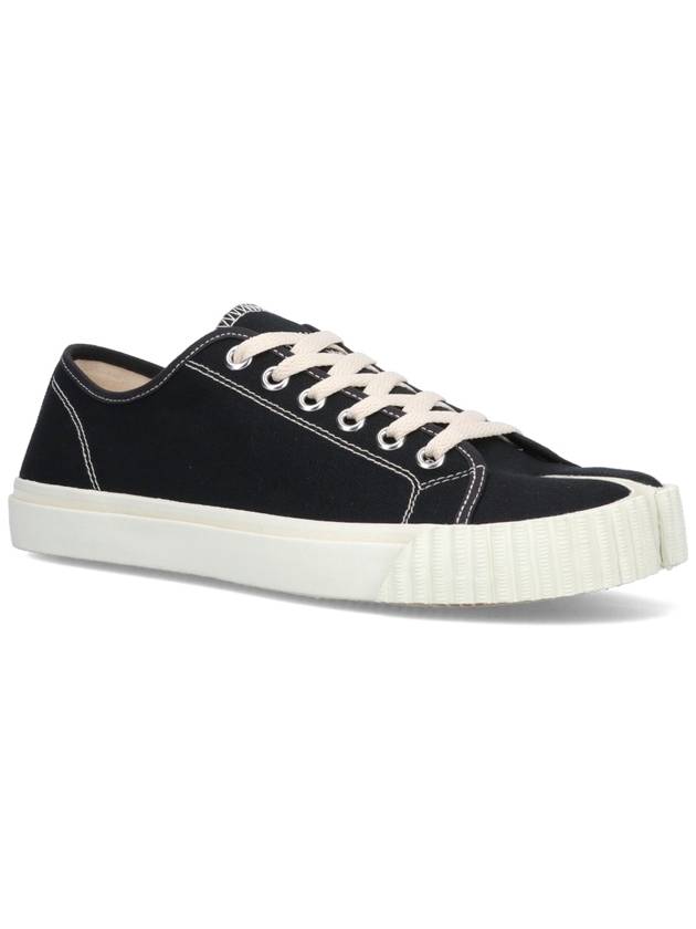 Tabi Cotton Low Top Sneakers Black - MAISON MARGIELA - BALAAN 3