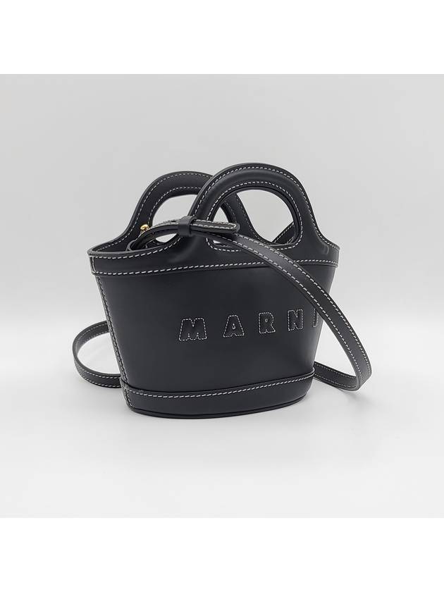 Tropicalia Micro Leather Tote Bag Black - MARNI - BALAAN 3