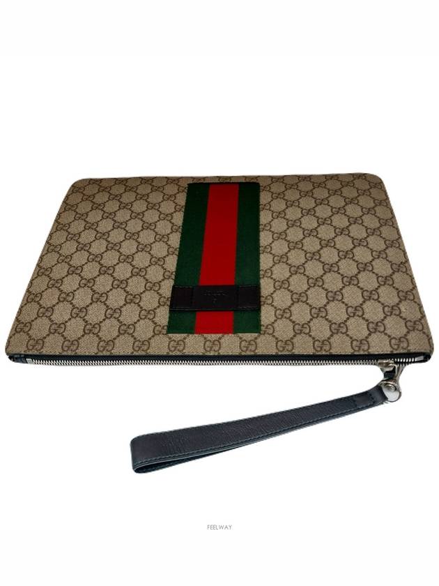 433665 Three stripe GG strap clutch bag - GUCCI - BALAAN 4