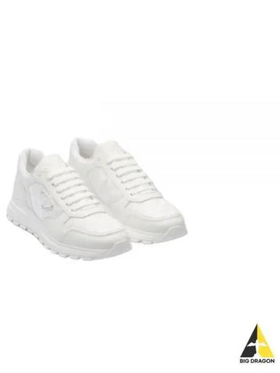 Leather Re-Nylon High Top Sneakers White - PRADA - BALAAN 2