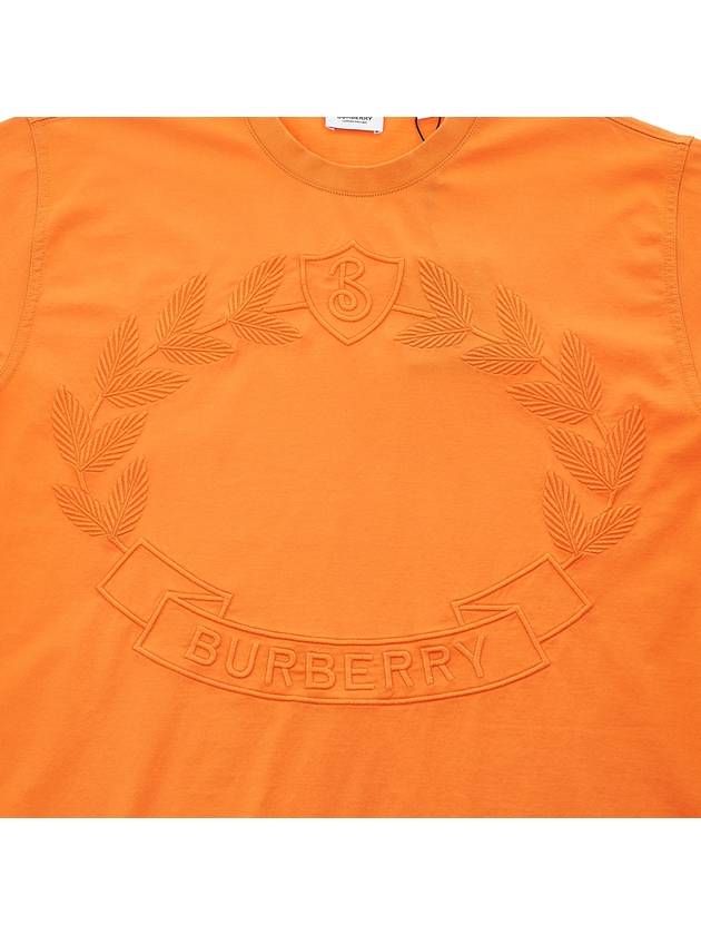 Embroidered Logo Short Sleeve T-Shirt Orange - BURBERRY - BALAAN 7