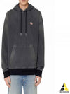 D Um Rib Track Denim Hoodie Black Dark Grey - DIESEL - BALAAN 2