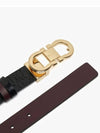 Reversible Gancini Leather Belt Black Dark Barolo - SALVATORE FERRAGAMO - BALAAN 4