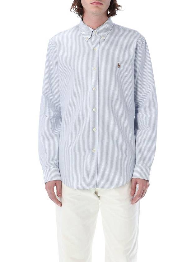 Embroidery Pony Oxford Long Sleeve Shirt Blue - POLO RALPH LAUREN - BALAAN 2