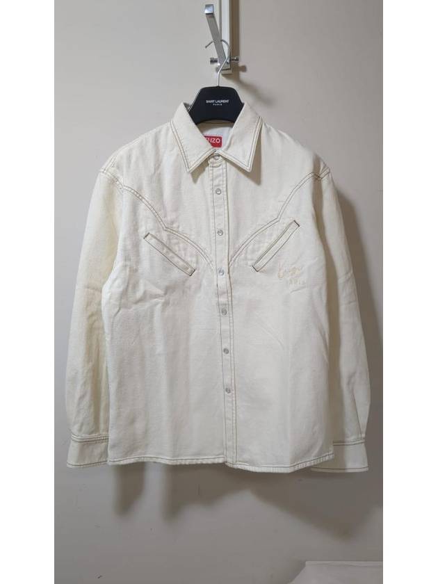 Long Sleeve Shirt FE5 5DC411 6W4 WT White - KENZO - BALAAN 1