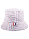 Quarter Combo Striped  Cotton Bucket Hat Grey - THOM BROWNE - BALAAN 3