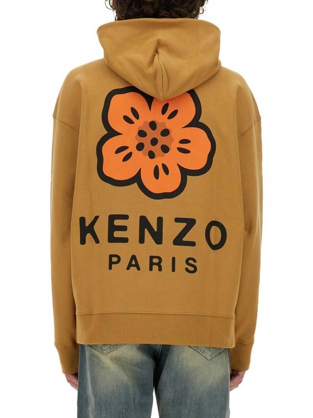 Boke Flower Oversized Hoodie Dark Caramel - KENZO - BALAAN 5